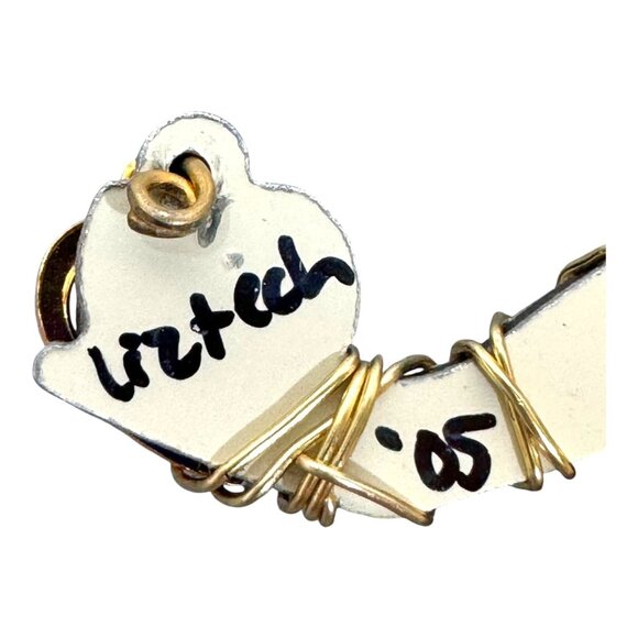 Liztech 05 Wire Wrapped Ballet Ballerina Dancer Brooch Heart & Blue GemStones - Picture 3 of 6